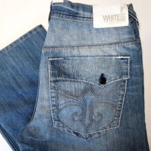 White Tag‎ Premium Denim Jeans Men's 34x30 Straight Leg Faded Blue Jeans